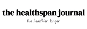 the healthspan journal logo and slogan live healthier, longer